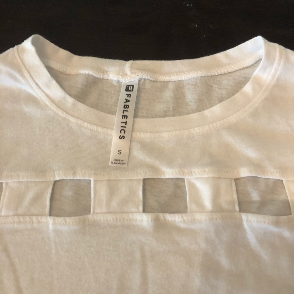 Fabletics cutout white t-shirt Size Small